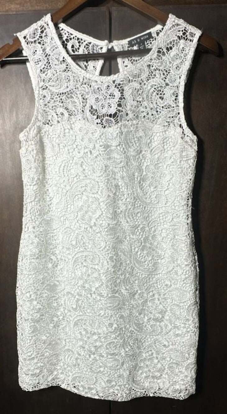 As U Wish White Lace Sleeveless Dress 5 floral lace keyhole party grad bridal